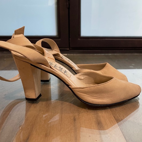 Suede Open-Toe Heels with Ankle Straps - Picture 1 of 8
